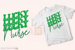 Lucky Nurse, Nurse St Patrick's Day SVG T-shirt Design Product Image 2