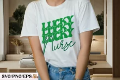 Lucky Nurse, Nurse St Patrick's Day SVG T-shirt Design Product Image 3