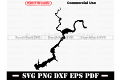 Lucky Peak Lake Idaho Map SVG PNG DXF EPS PDF Product Image 1