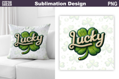 St. Patrick's Day Pillow Design | Lucky Clover Sublimation Product Image 1
