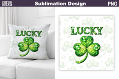 St. Patrick's Day Pillow Design | Lucky Clover Sublimation Product Image 1