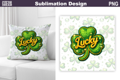 St. Patrick's Day Pillow Design | Lucky Clover Sublimation Product Image 1