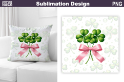 St. Patrick's Day Pillow Design | Lucky Clover Sublimation Product Image 1