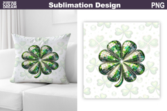 St. Patrick's Day Pillow Design | Lucky Clover Sublimation Product Image 1