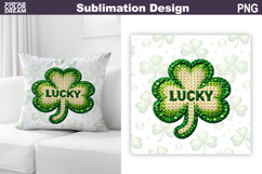 St. Patrick's Day Pillow Design | Lucky Clover Sublimation Product Image 1