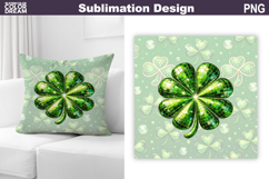 St. Patrick's Day Pillow Design | Lucky Clover Sublimation Product Image 1