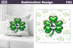 St. Patrick's Day Pillow Design | Lucky Clover Sublimation Product Image 1