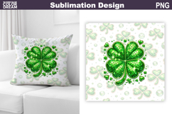 St. Patrick's Day Pillow Design | Lucky Clover Sublimation Product Image 1