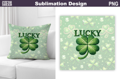 St. Patrick's Day Pillow Design | Lucky Clover Sublimation Product Image 1