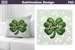 St. Patrick's Day Pillow Design | Lucky Clover Sublimation Product Image 1