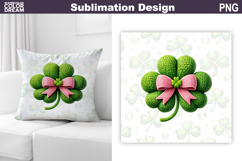 St. Patrick's Day Pillow Design | Lucky Clover Sublimation Product Image 1