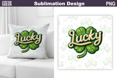 St. Patrick's Day Pillow Design | Lucky Clover Sublimation Product Image 1