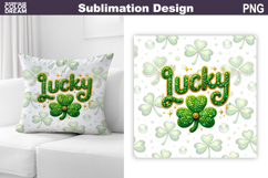 St. Patrick's Day Pillow Design | Lucky Clover Sublimation Product Image 1