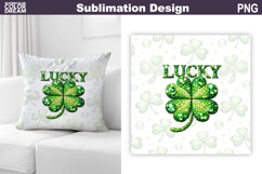 St. Patrick's Day Pillow Design | Lucky Clover Sublimation Product Image 1