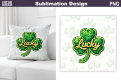 St. Patrick's Day Pillow Design | Lucky Clover Sublimation Product Image 1