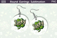 Lucky Clover Round Earrings Sublimation | St Patrick Jewelry Product Image 1