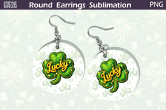 Lucky Glitter Clover Round Earrings Sublimation | St Patrick Product Image 1