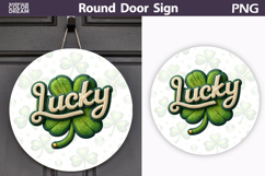 St. Patrick's Day Round Door Sign | Lucky Clover Sublimation Product Image 1
