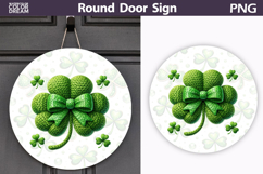 St. Patrick's Day Round Door Sign | Lucky Clover Sublimation Product Image 1