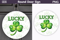 St. Patrick's Day Round Door Sign | Lucky Clover Sublimation Product Image 1
