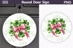 St. Patrick's Day Round Door Sign | Lucky Clover Sublimation Product Image 1