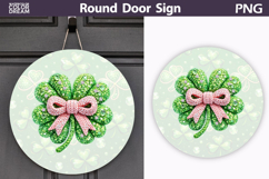 St. Patrick's Day Round Door Sign | Lucky Clover Sublimation Product Image 1