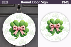 St. Patrick's Day Round Door Sign | Lucky Clover Sublimation Product Image 1