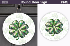 St. Patrick's Day Round Door Sign | Lucky Clover Sublimation Product Image 1