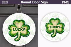 St. Patrick's Day Round Door Sign | Lucky Clover Sublimation Product Image 1