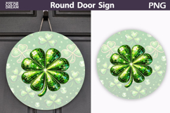 St. Patrick's Day Round Door Sign | Lucky Clover Sublimation Product Image 1