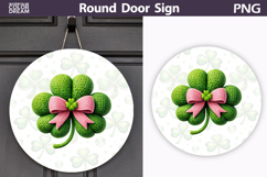 St. Patrick's Day Round Door Sign | Lucky Clover Sublimation Product Image 1