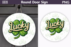 St. Patrick's Day Round Door Sign | Lucky Clover Sublimation Product Image 1