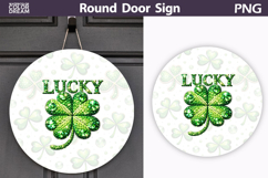 St. Patrick's Day Round Door Sign | Lucky Clover Sublimation Product Image 1