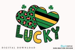 Lucky Saint Patrick PNG, St Patrick Lucky Leopard Heart PNG Product Image 1