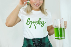 Simple Irish themed Lucky lettering cut file in smooth script font for shirts, mugs, and party decor.
