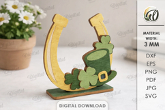 Lucky Shamrock Decor Laser Cut. Stand Decor SVG Product Image 1