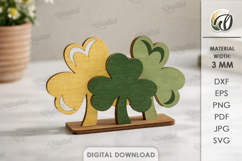 Lucky Shamrock Decors Bundle Laser Cut. Stand Decor SVG Product Image 8