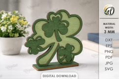 Lucky Shamrock Decor Laser Cut. Stand Decor SVG Product Image 1