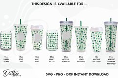 Lucky Shamrocks Starbucks 24oz Acrylic Tumbler Wrap SVG Product Image 3