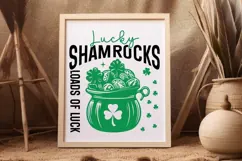 Lucky Shamrocks Loads Of Luck Sign SVG Design Product Image 2