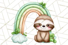 Cute St Patrick's Day Sloth Clipart PNG Lucky Animal Graphic Product Image 3