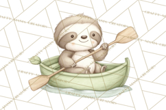Cute St Patrick's Day Sloth Clipart PNG Lucky Animal Graphic Product Image 2