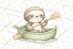 Cute St Patrick's Day Sloth Clipart PNG Lucky Animal Graphic Product Image 2