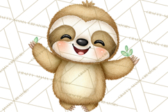 Cute St Patrick's Day Sloth Clipart PNG Lucky Animal Graphic Product Image 3