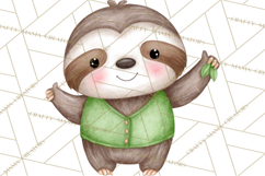 Cute St Patrick's Day Sloth Clipart PNG Lucky Animal Graphic Product Image 5