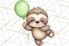 Cute St Patrick's Day Sloth Clipart PNG Lucky Animal Graphic Product Image 3
