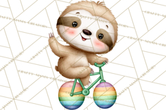 Cute St Patrick's Day Sloth Clipart PNG Lucky Animal Graphic Product Image 4