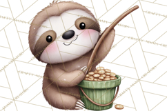 Cute St Patrick's Day Sloth Clipart PNG Lucky Animal Graphic Product Image 5