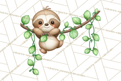 Cute St Patrick's Day Sloth Clipart PNG Lucky Animal Graphic Product Image 2