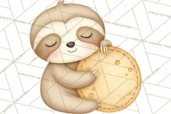 Cute St Patrick's Day Sloth Clipart PNG Lucky Animal Graphic Product Image 4